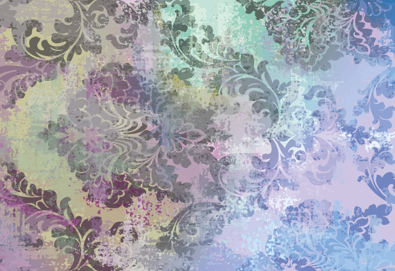 Alfombra vinílica nórdica flores artísticas - TenVinilo