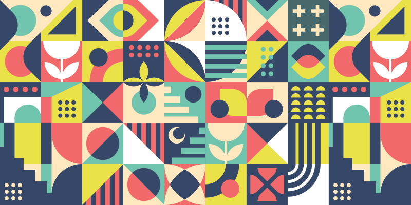 Alfombra vinílica geométrica formas vivas - TenVinilo