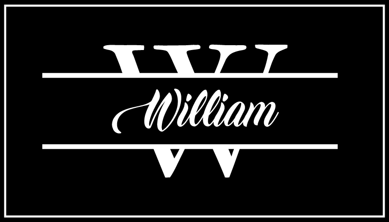 Alfombra vinílica con nombre e inicial negra - TenVinilo