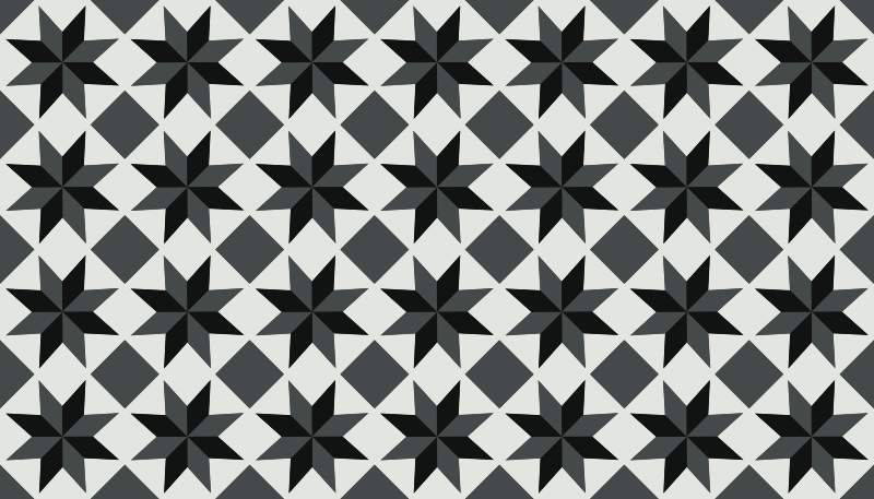 Alfombra vinilo cocina azulejos estrellas negras - TenVinilo