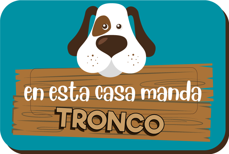 Alfombra vinílica con nombre En esta casa el perro manda - TenVinilo