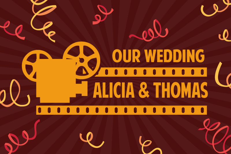 Alfombra vinílica personalizable motivo boda - TenVinilo