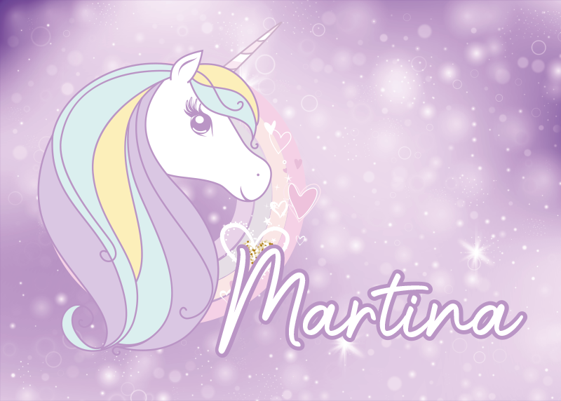 Alfombra vinílica personalizable sueños de unicornio - TenVinilo