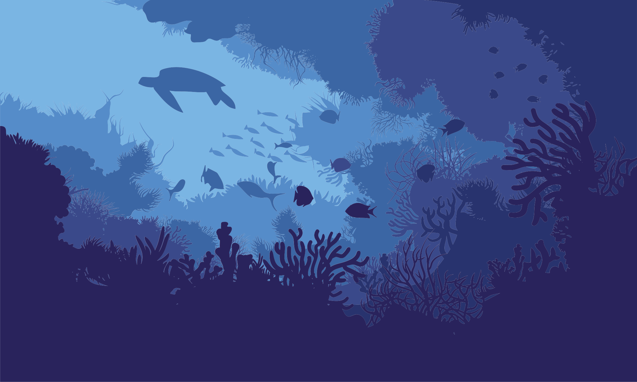 Alfombra vinílica naturaleza escena submarina - TenVinilo