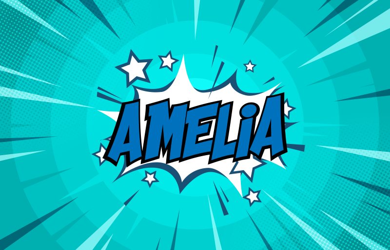 Alfombra vinílica juvenil nombre de estilo cómico - TenVinilo