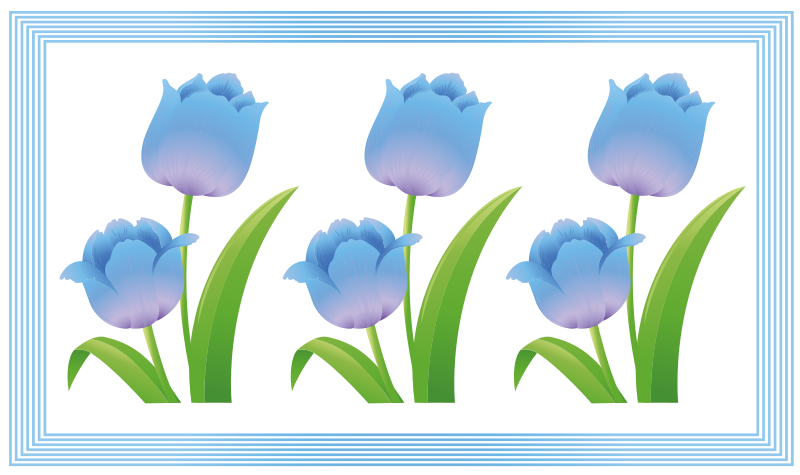 Alfombra vinílica flores exhibición de tulipanes azules - TenVinilo