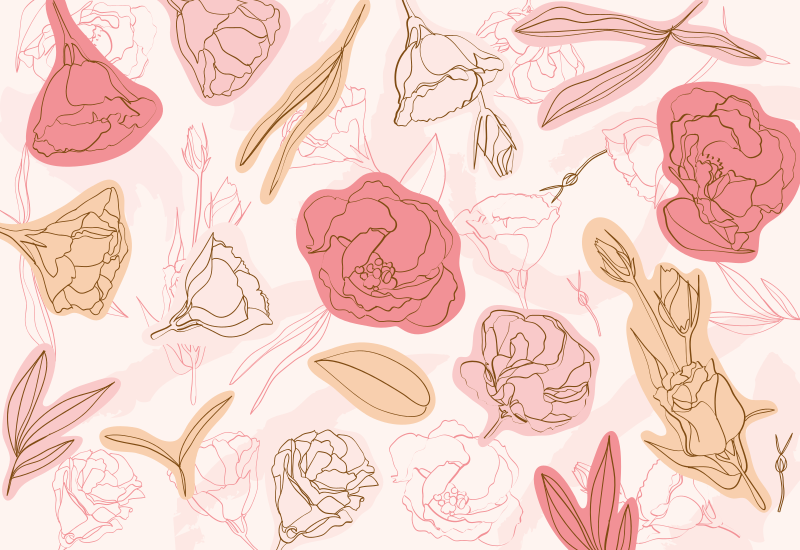 Alfombra vinilo cocina Rosas rosadas y blancas - TenVinilo