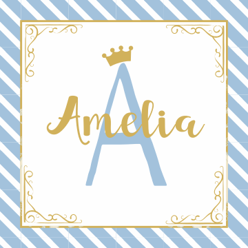 Alfombra vinílica infantil Coronado inicial y nombre - TenVinilo