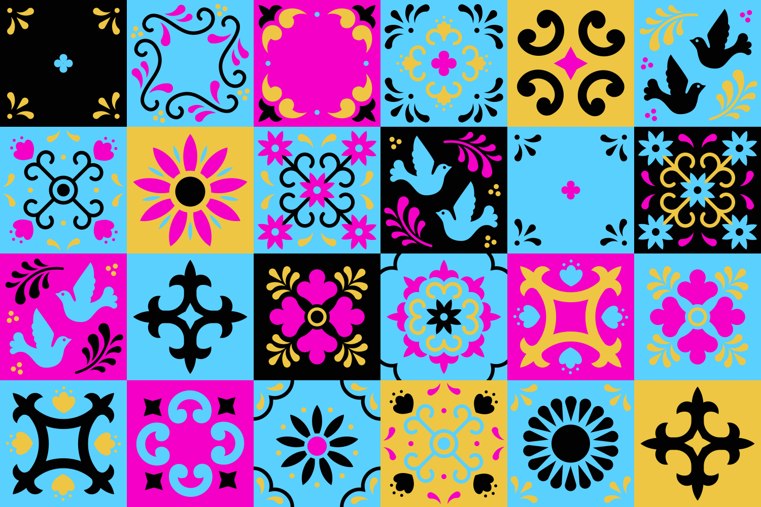 Alfombra vinílica mosaico mosaico de motivos coloridos - TenVinilo