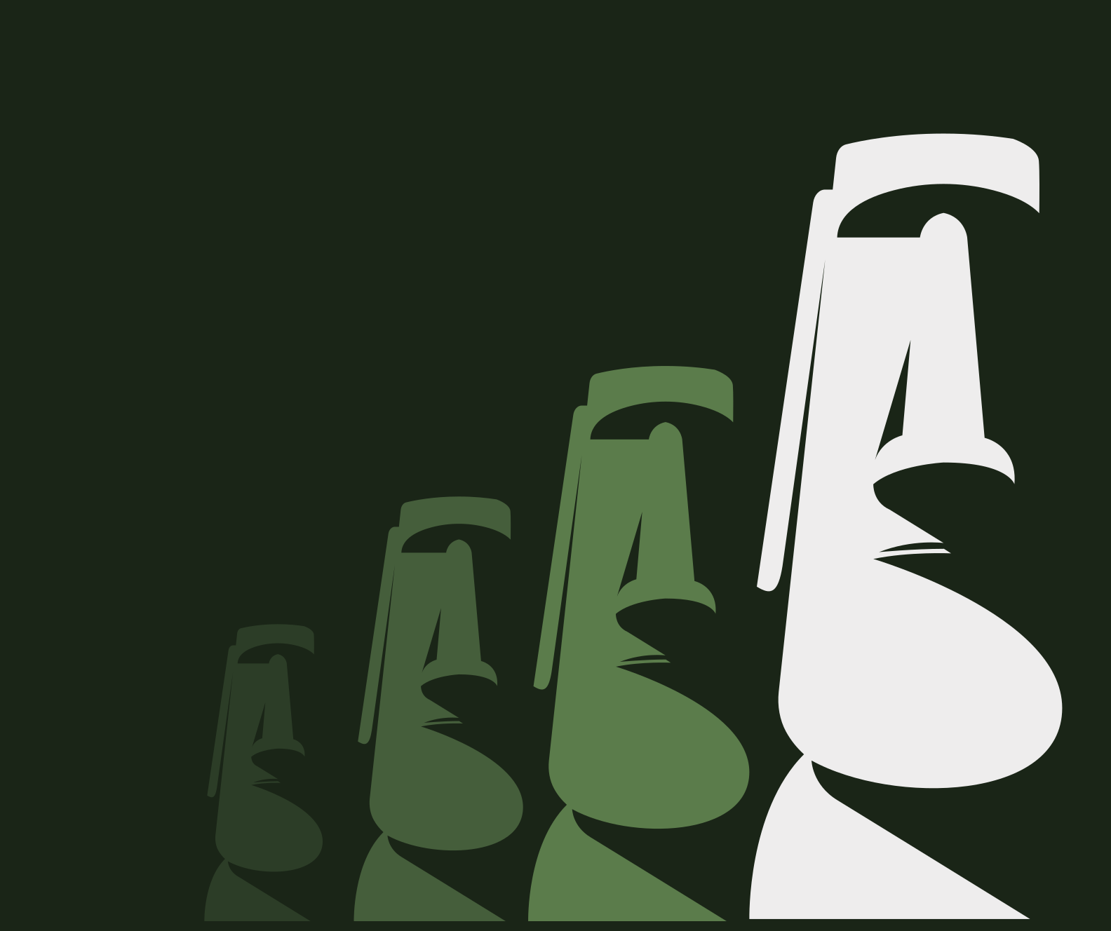 Alfombra vinílica salón contorno de estatuas moai - TenVinilo