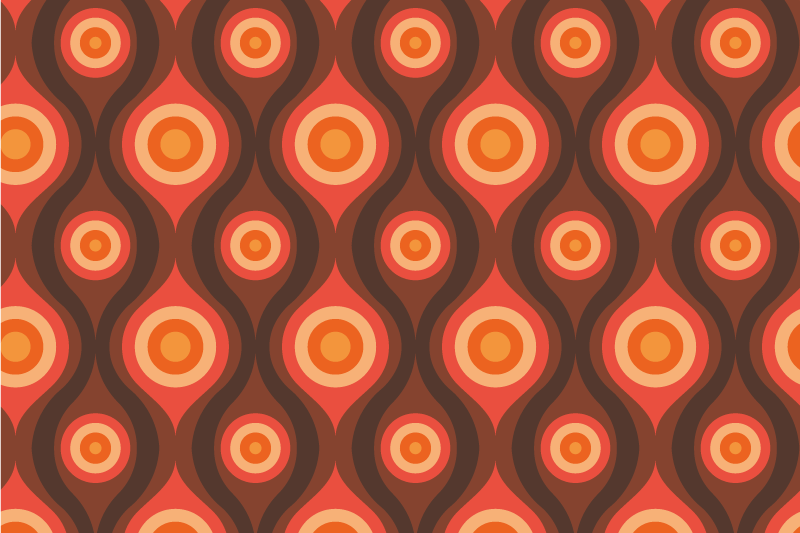 Alfombra vinílica mosaico motivo de círculo vintage - TenVinilo