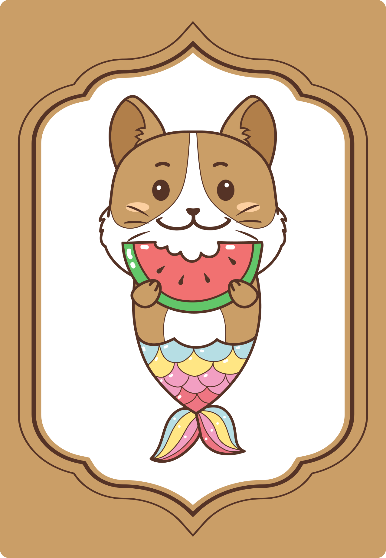 Aflombra vinílica animales lindo personaje de sirena - TenVinilo