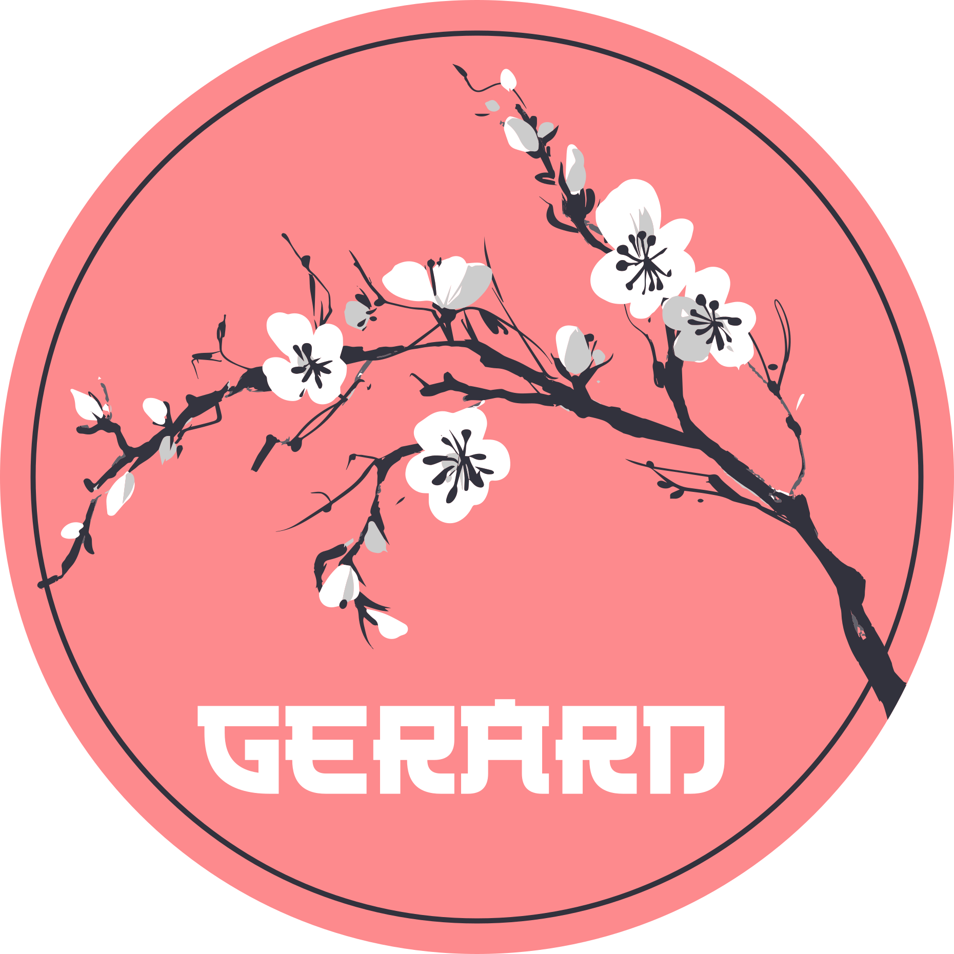 Alfombra vinílica con nombre Sakura flores japonesas con nombre - TenVinilo