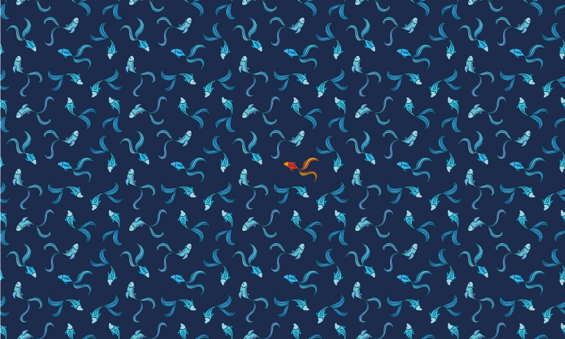 Aflombra vinílica animales Uno de cada mil peces naranjas - TenVinilo