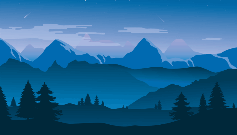 Alfombras vinílicas modernas Ilustración de bosque de pintura cer - TenVinilo