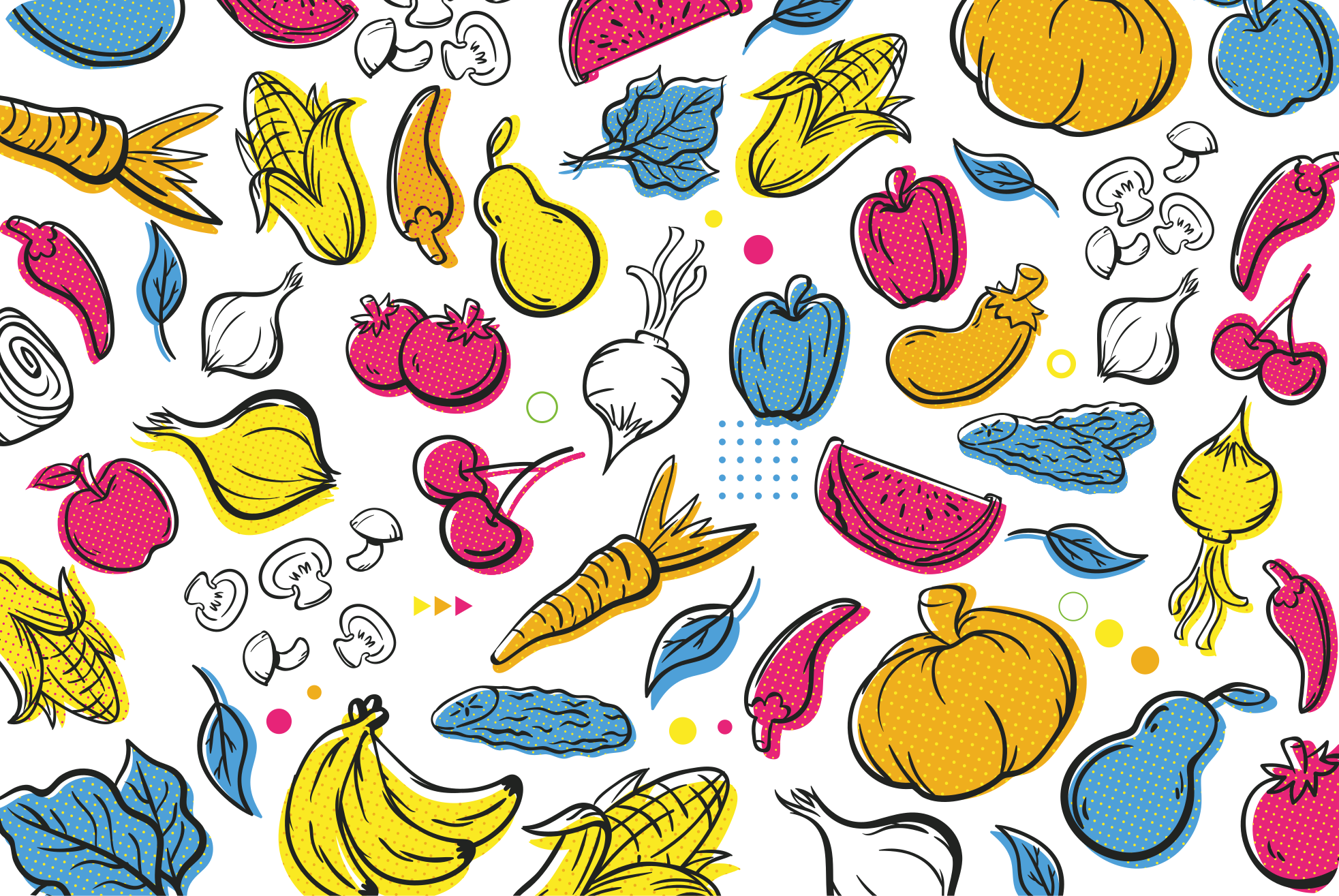 Alfombra vinílica cocina ilustración de fruta vibrante - TenVinilo