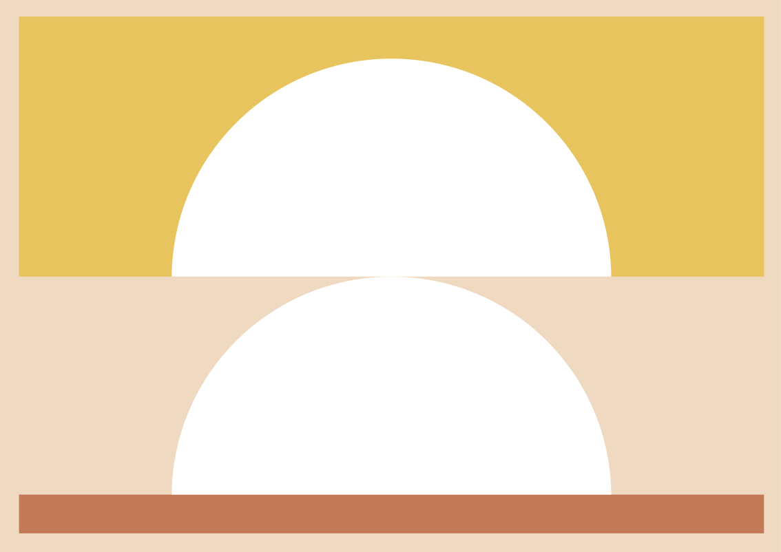 Alfombra de vinilo geométrica Dos semicírculos de arte geométrico - TenVinilo