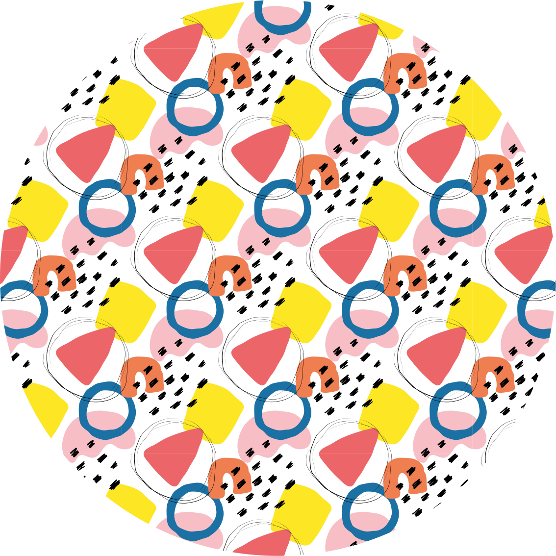 Alfombra vinílica minimalista arreglos de formas vibrantes - TenVinilo