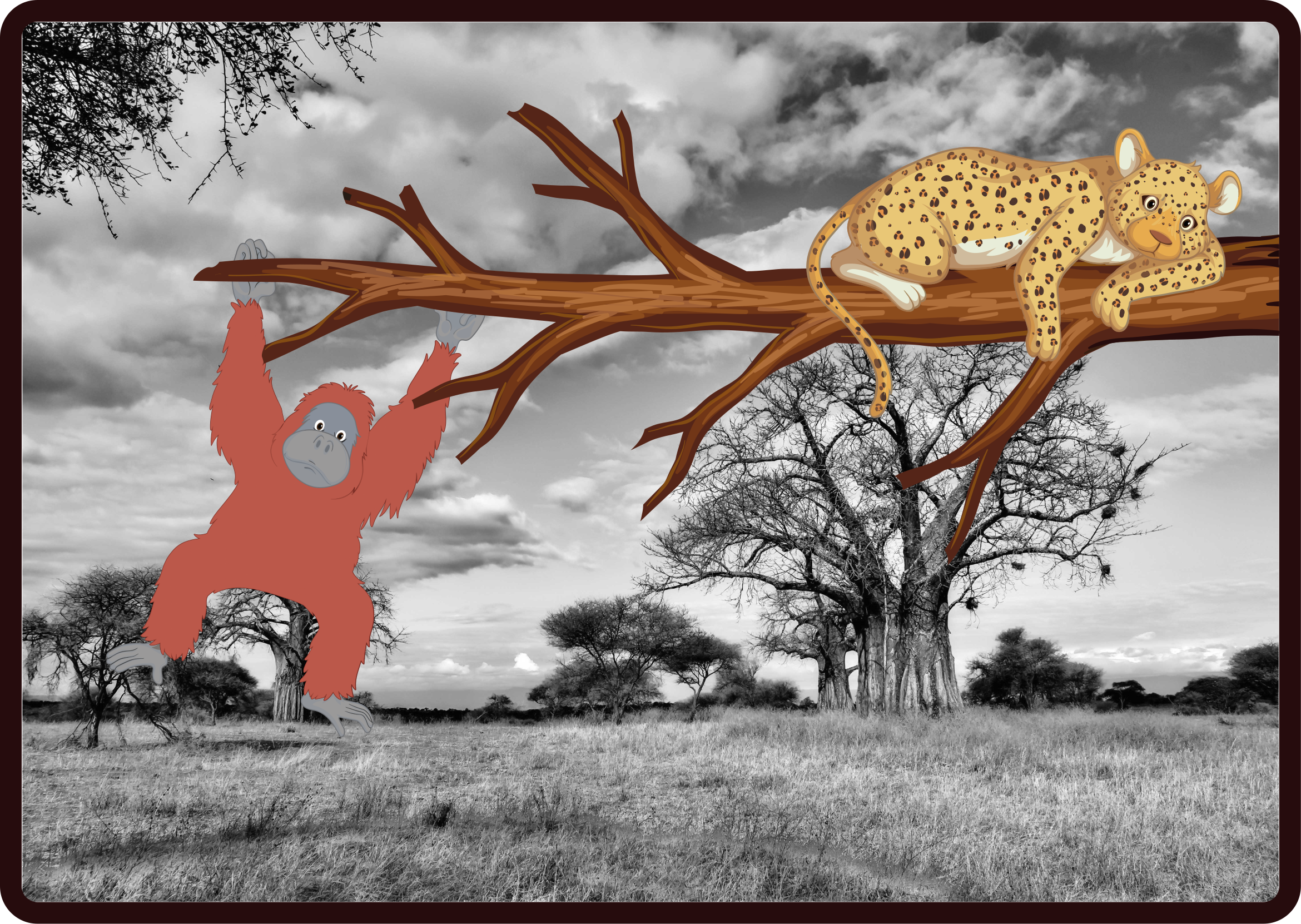 Aflombra vinílica animales criaturas de la jungla juguetonas - TenVinilo