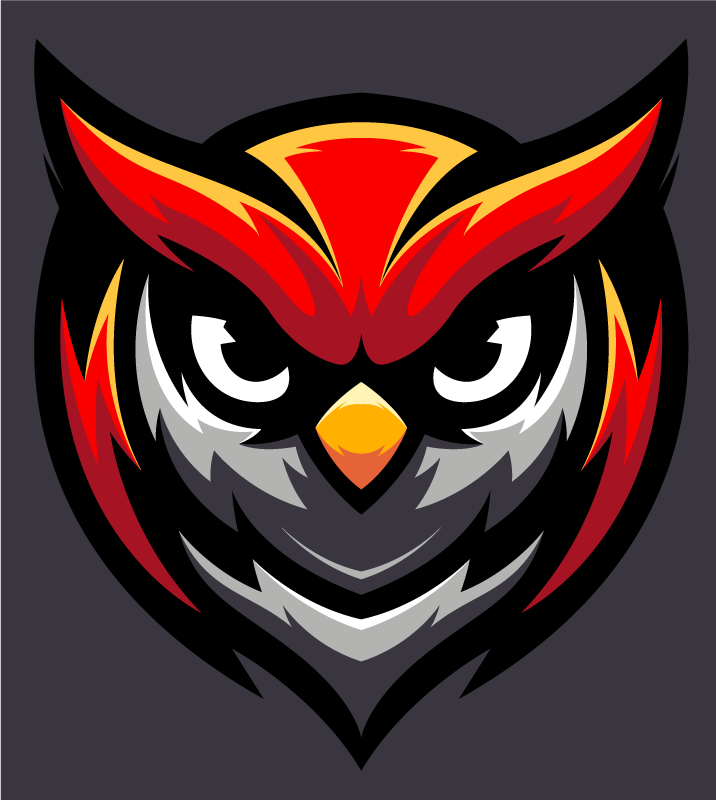 Alfombra vinílica juvenil gráfico de búho en negrita - TenVinilo