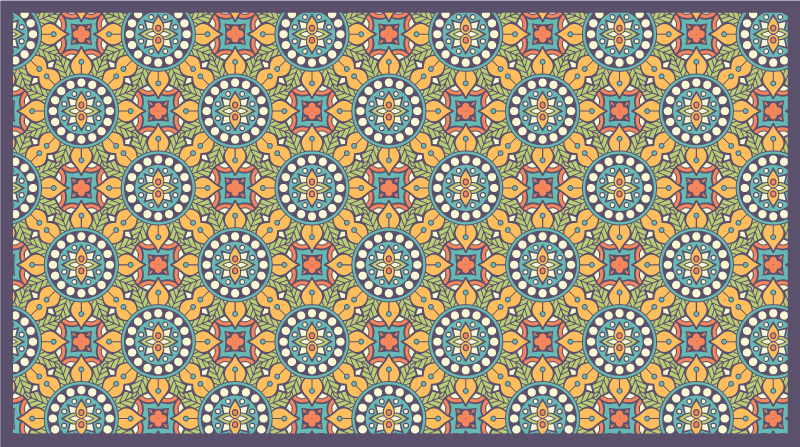 Alfombra vinílica nórdica Mosaico multicolor abstracto - TenVinilo