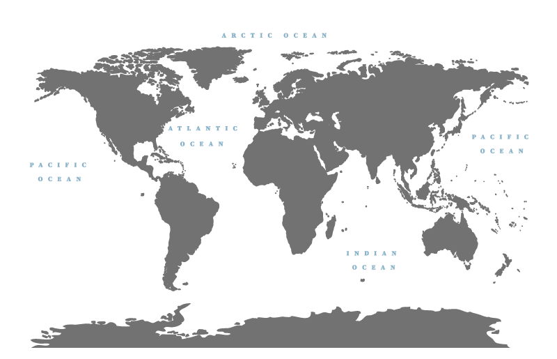 Alfombra de vinilo mapamundi Contintents gris con fondo blanco - TenVinilo