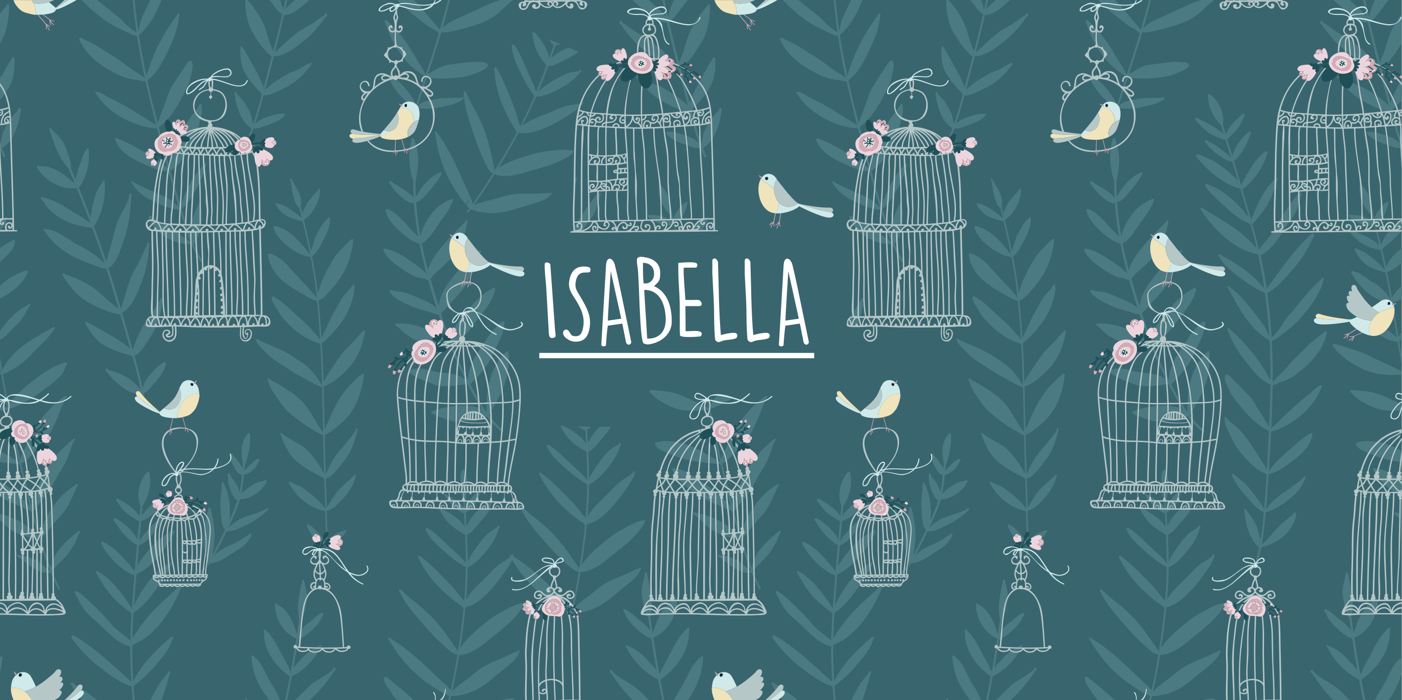 Alfombra vinílica personalizable Flores nórdicas y jaulas de pája - TenVinilo