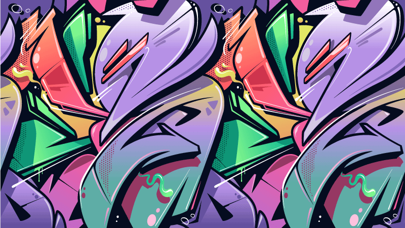 Alfombra vinílica textura Colorido graffiti arte callejero - TenVinilo