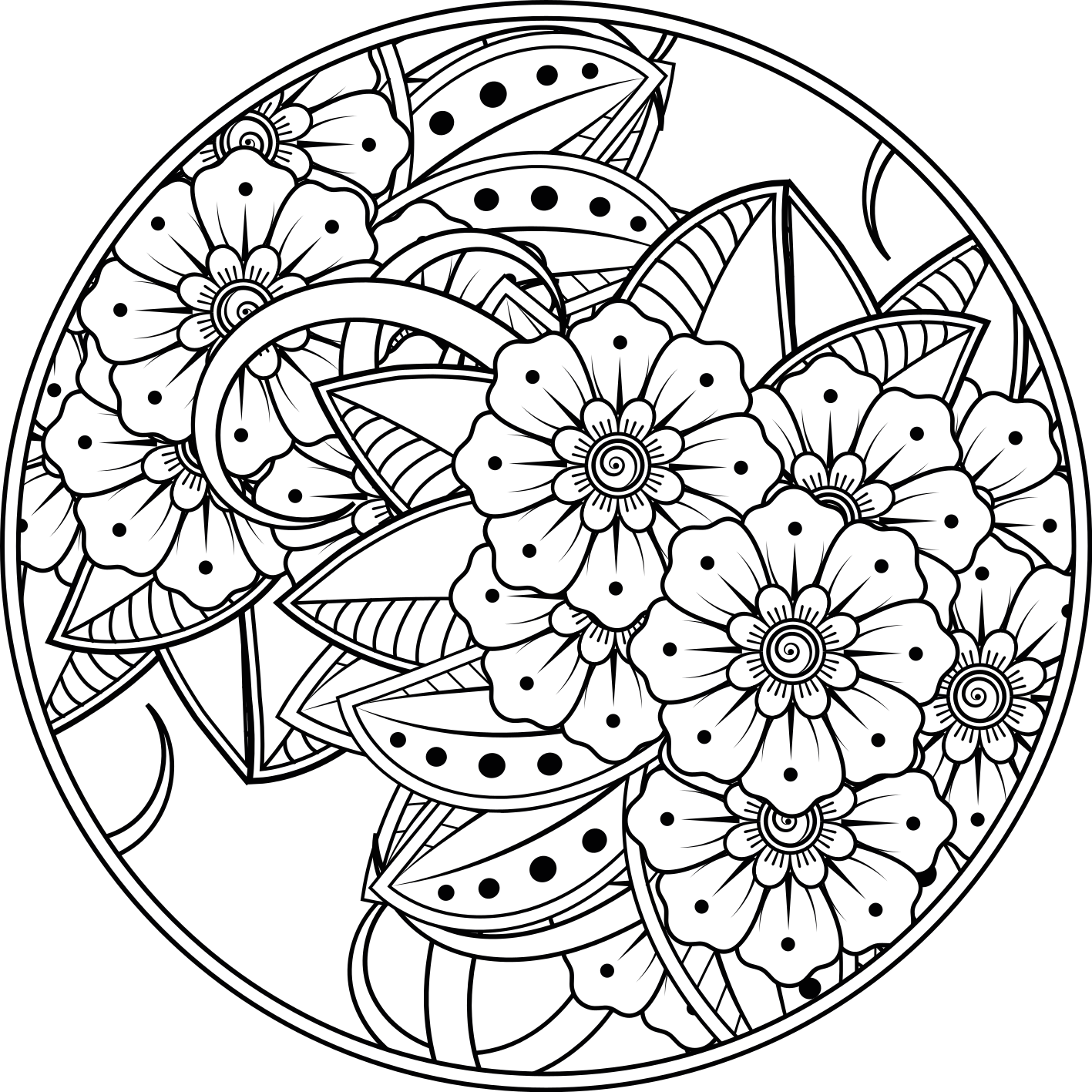 Alfombra vinílica mandala Flor de loto simple - TenVinilo