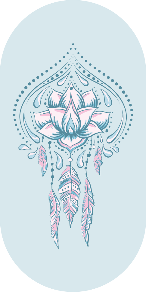 Alfombra vinílica mandala Flor de loto desde el lado - TenVinilo