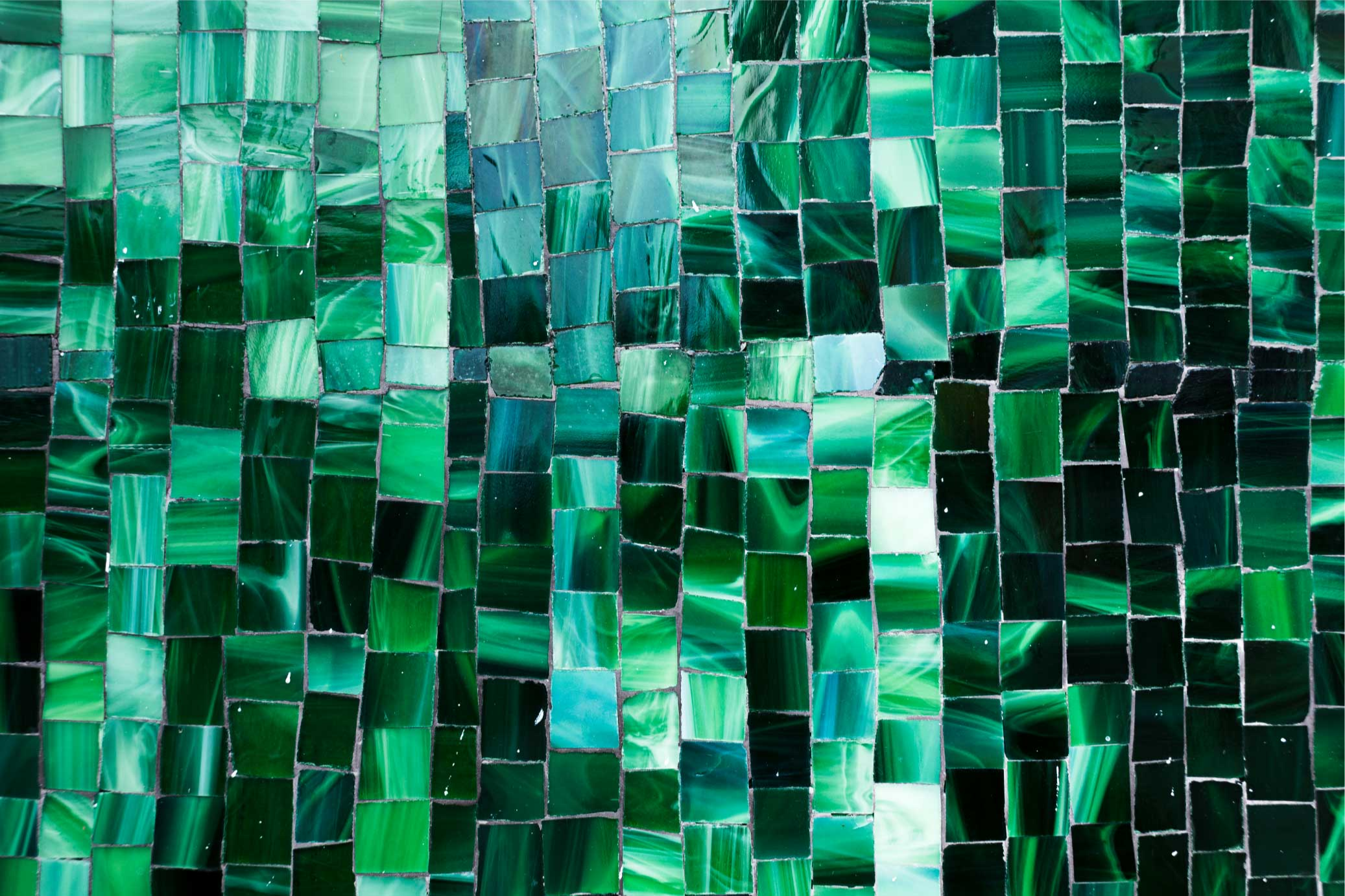 Alfombra vinílica mosaico losetas de mosaico verde - TenVinilo
