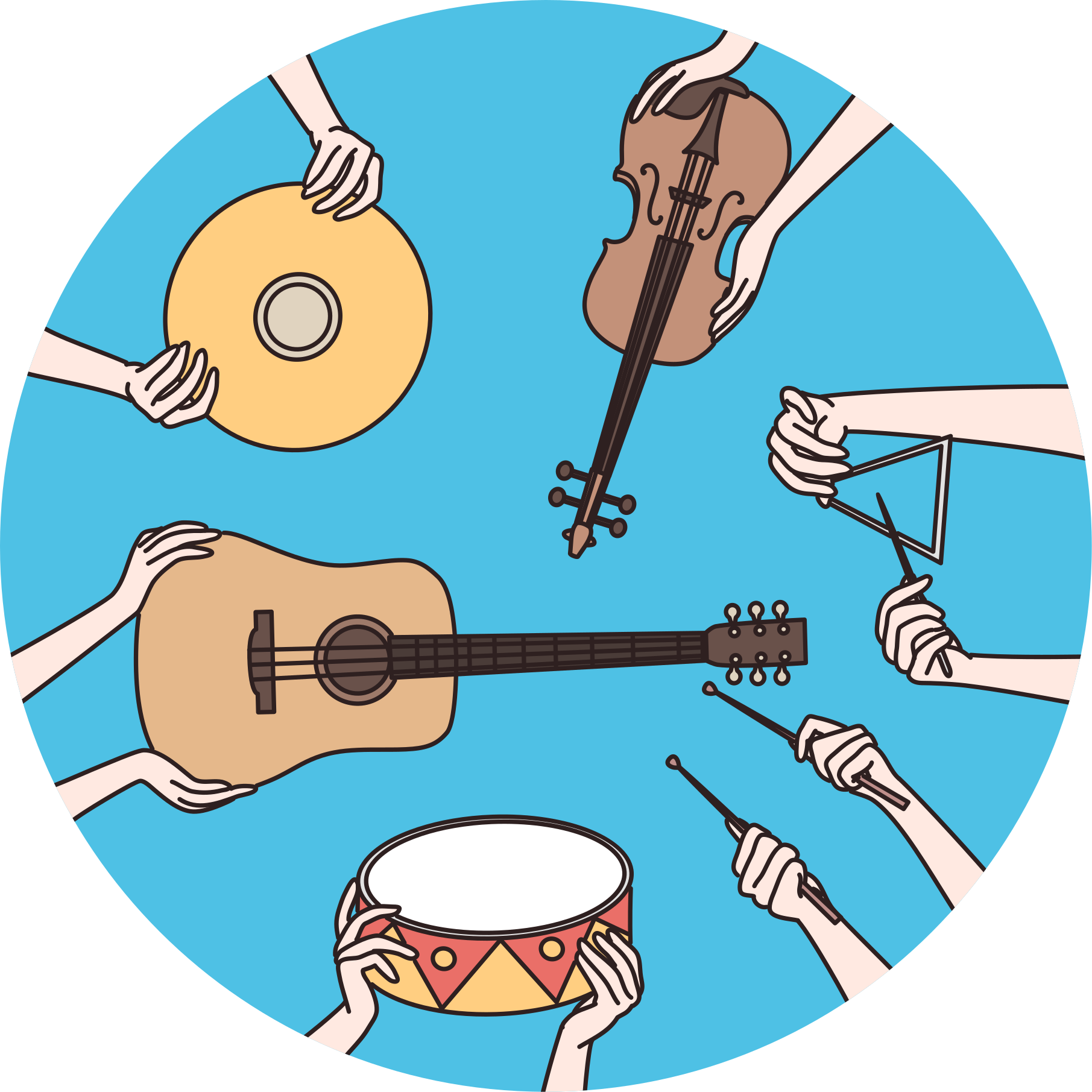 Alfombra vinílica infantil motivo de manos musicales - TenVinilo