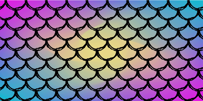 Alfombra vinílica rectangular patrón de escamas coloridas - TenVinilo