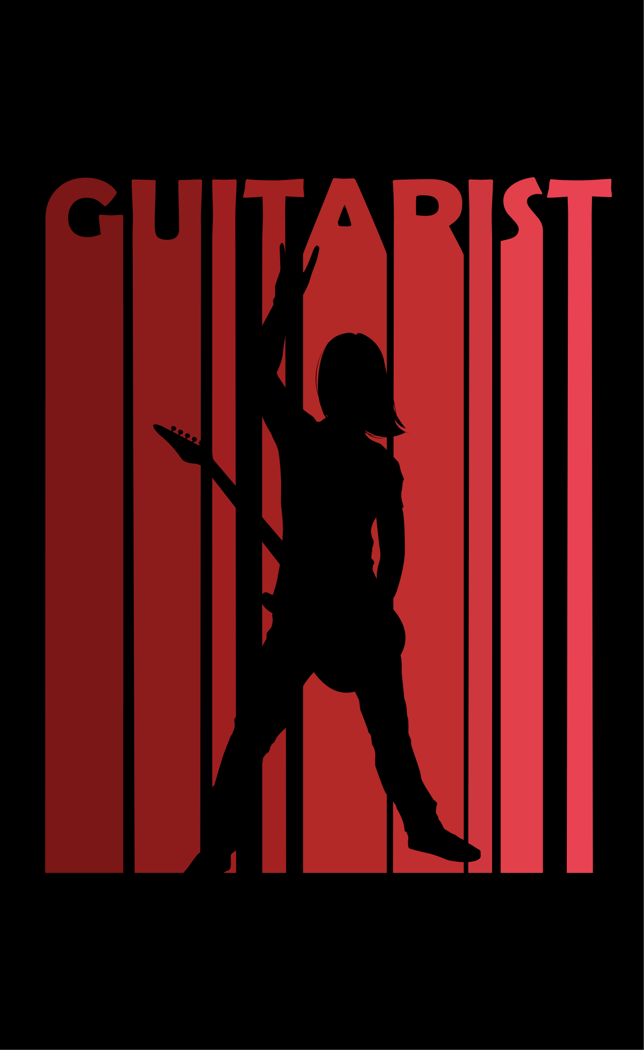 Alfombra vinílica imitación silueta de guitarrista - TenVinilo