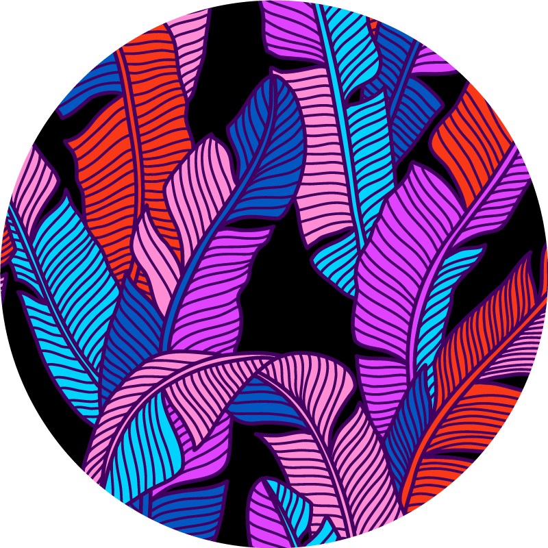 Alfombra vinílica flores elementos de hojas vivaces - TenVinilo