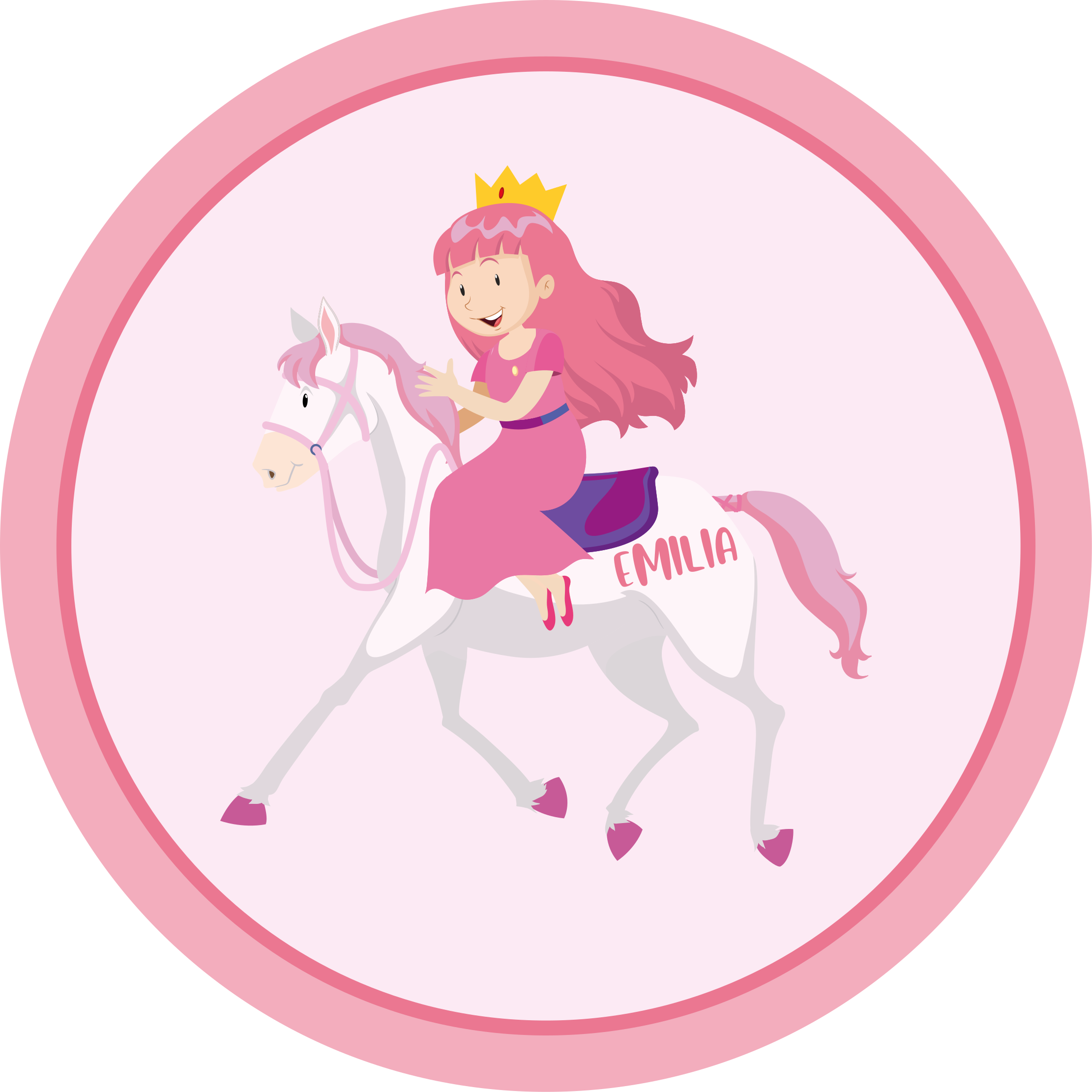Alfombra vinílica infantil princesa en unicornio - TenVinilo