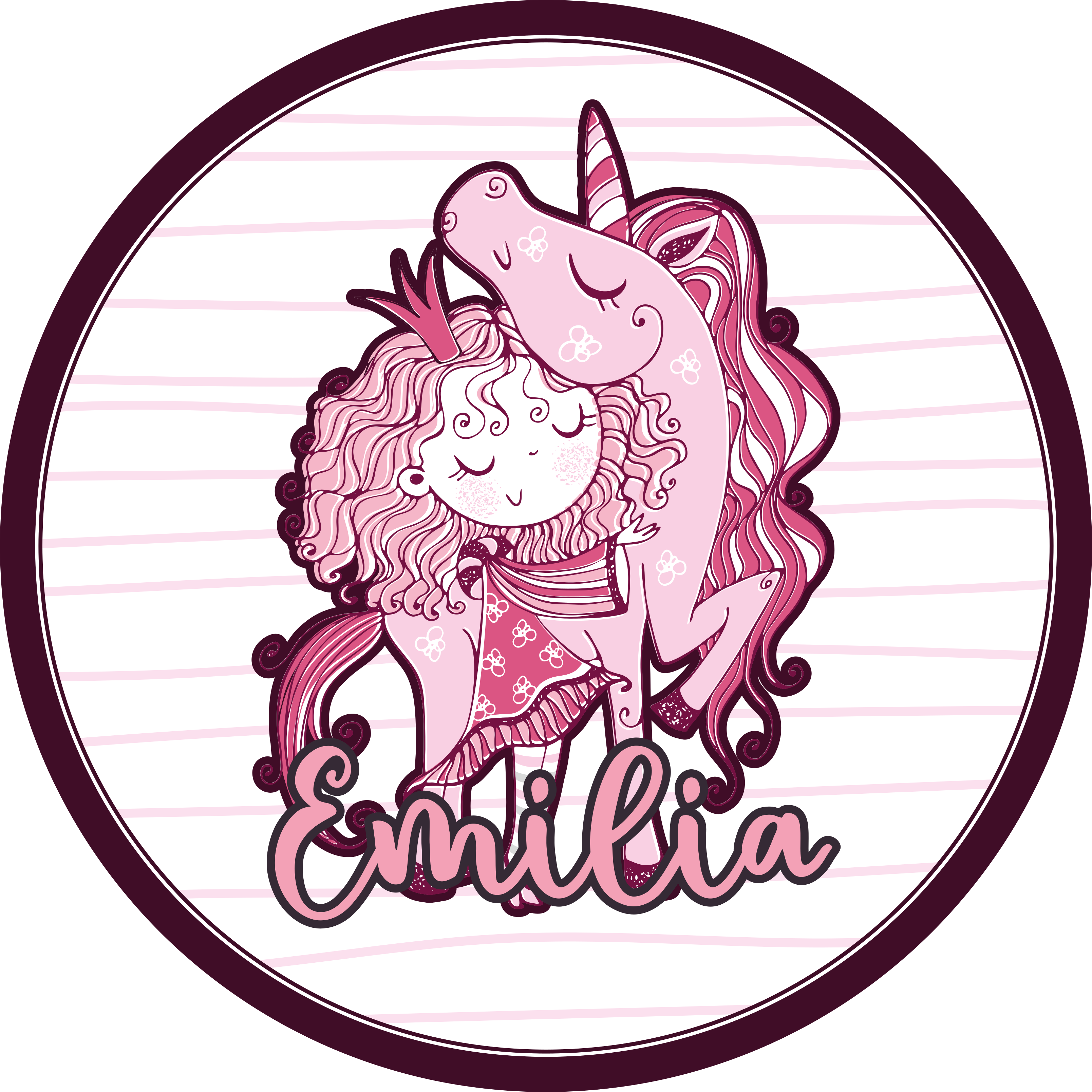 Alfombra vinílica personalizable lindo dúo de unicornios - TenVinilo