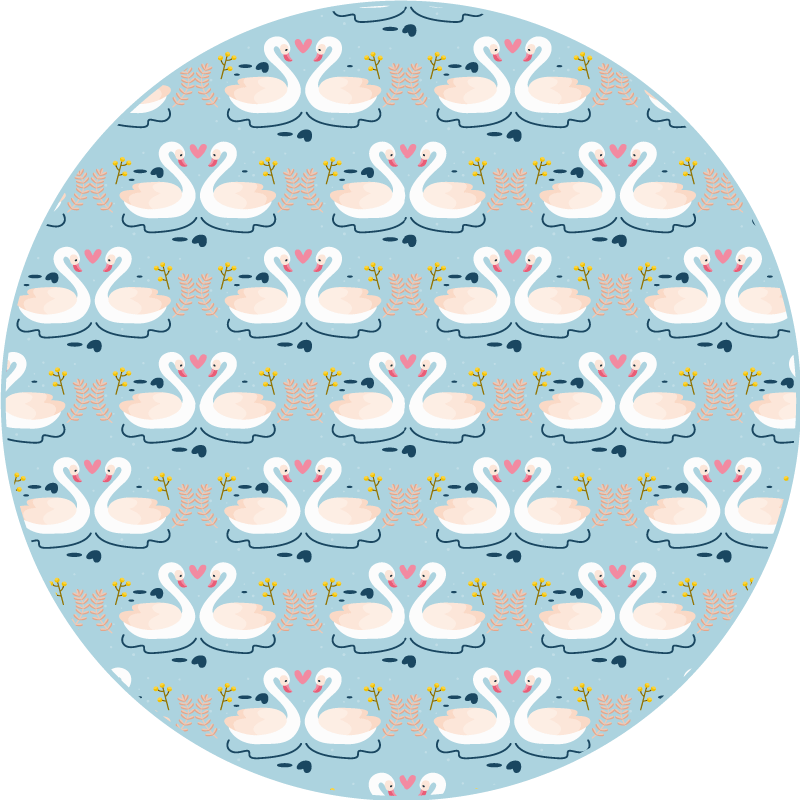Aflombra vinílica animales encantador patrón de cisne - TenVinilo