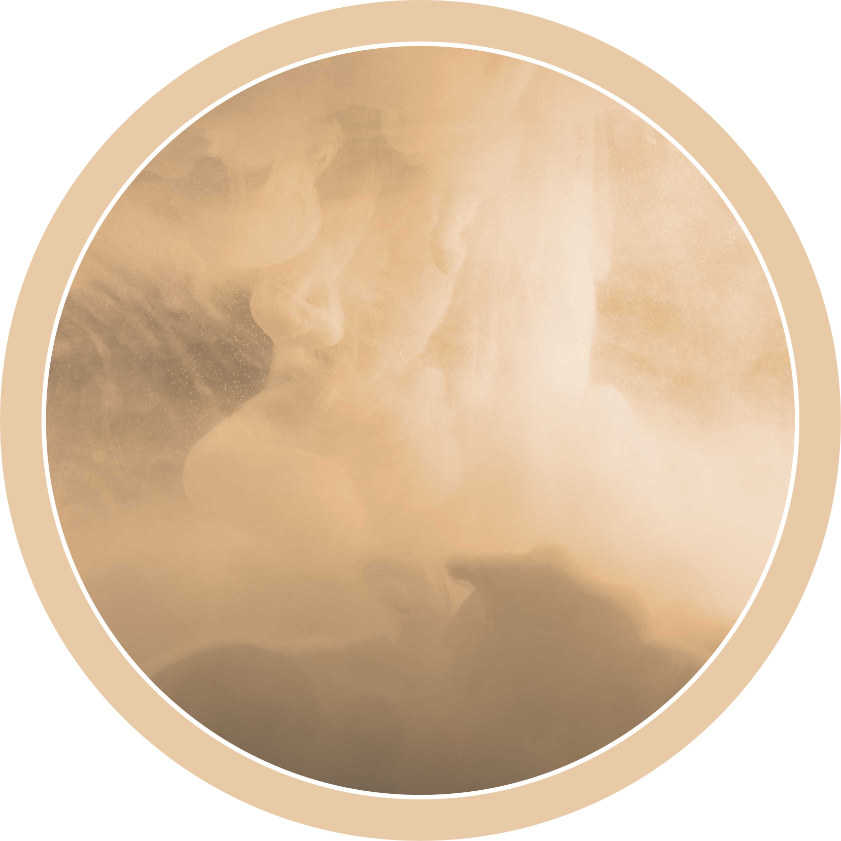 Alfombra vinílica dormitorio Nube beige y textura de humo - TenVinilo