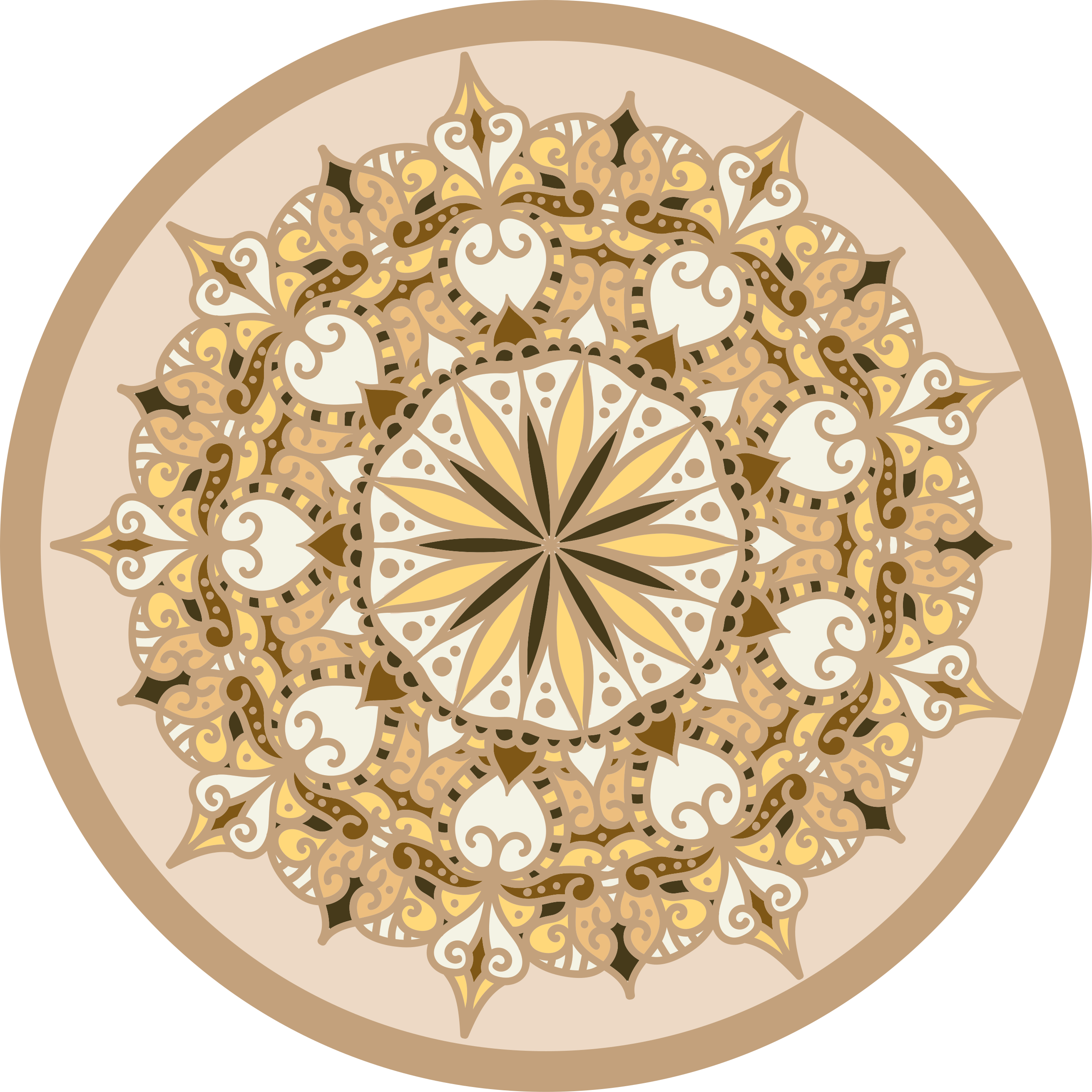 Alfombra vinílica textura Círculo beige mandala - TenVinilo