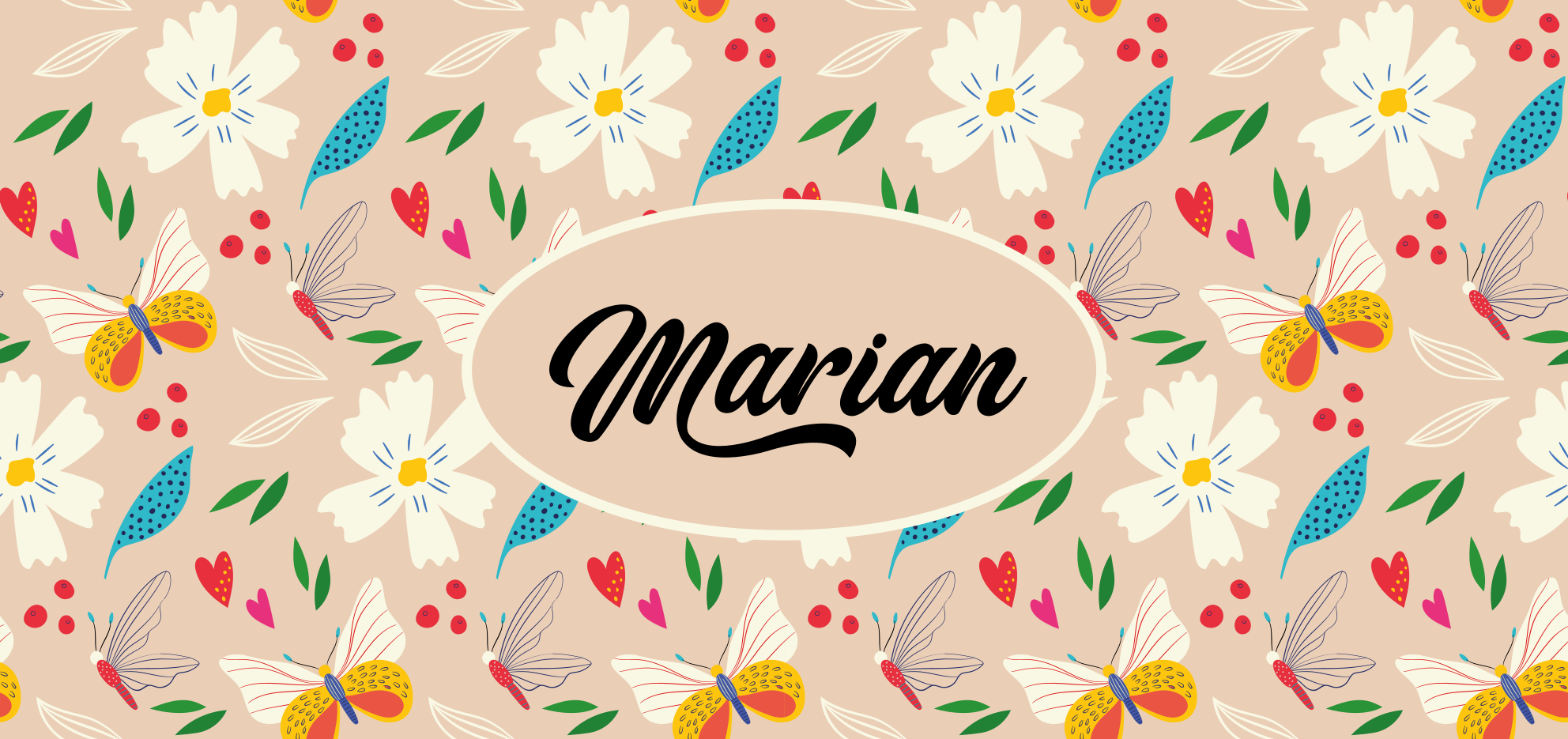 Alfombra vinílica personalizable Flores de primavera sobre beige - TenVinilo