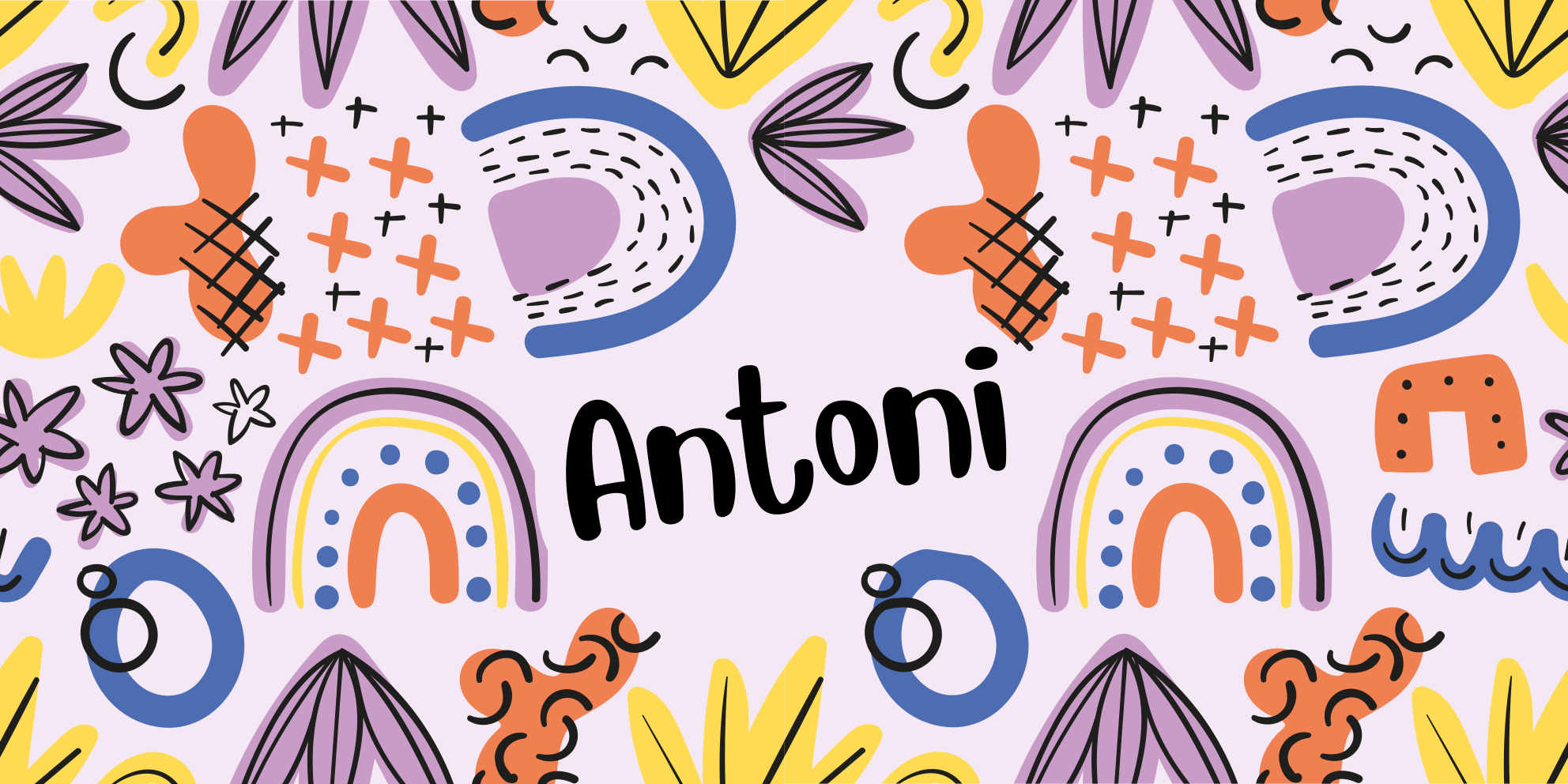 Alfombra vinílica infantil geométrico nórdico con nombre - TenVinilo