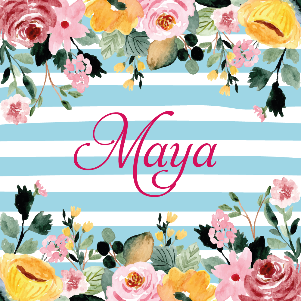 Alfombra vinílica personalizable Fondo de rayas con flores - TenVinilo