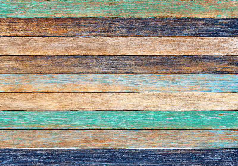 Alfombra vinílica imitación madera tablones multicolores - TenVinilo