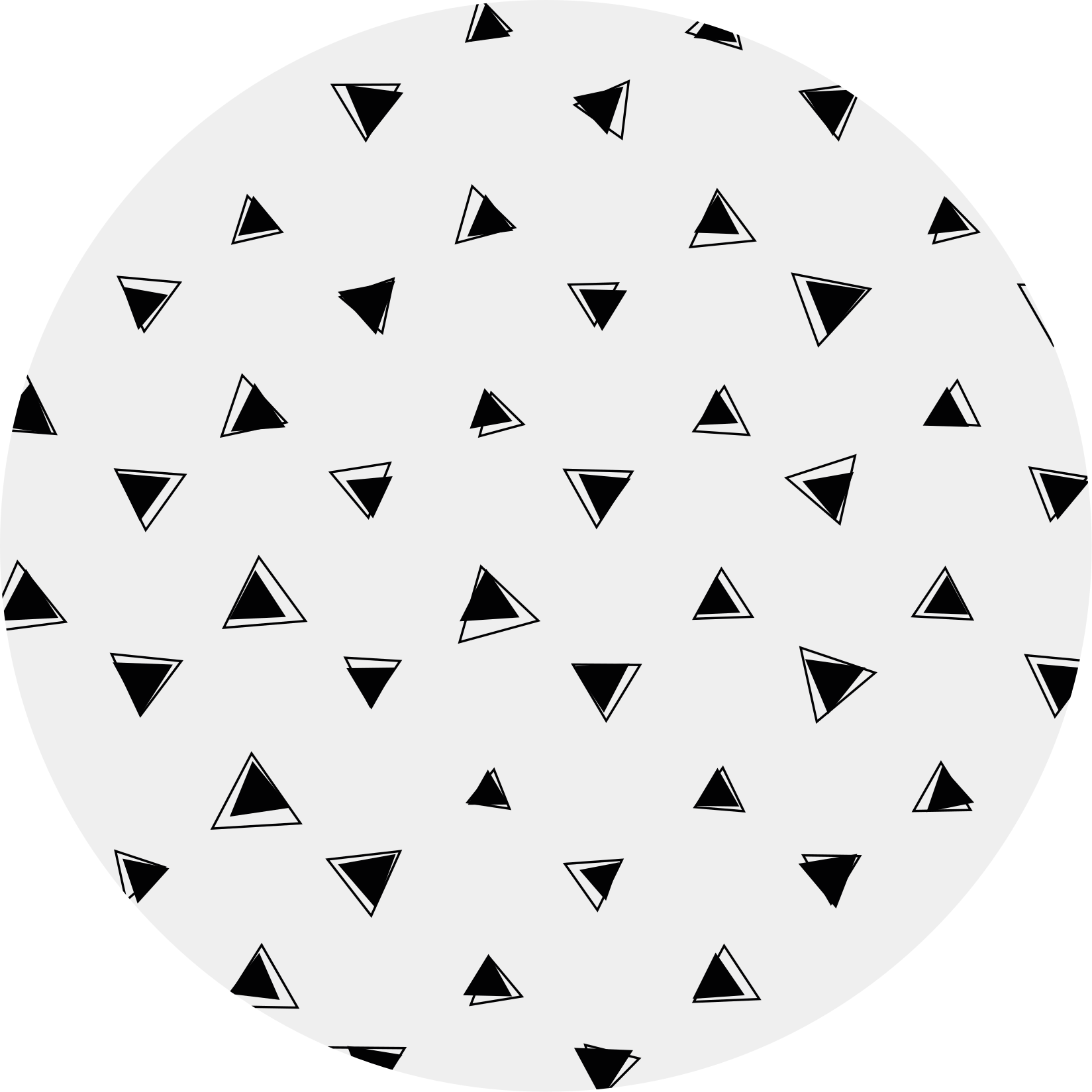 Alfombra vinílica geométrica triángulos negros monocromos - TenVinilo