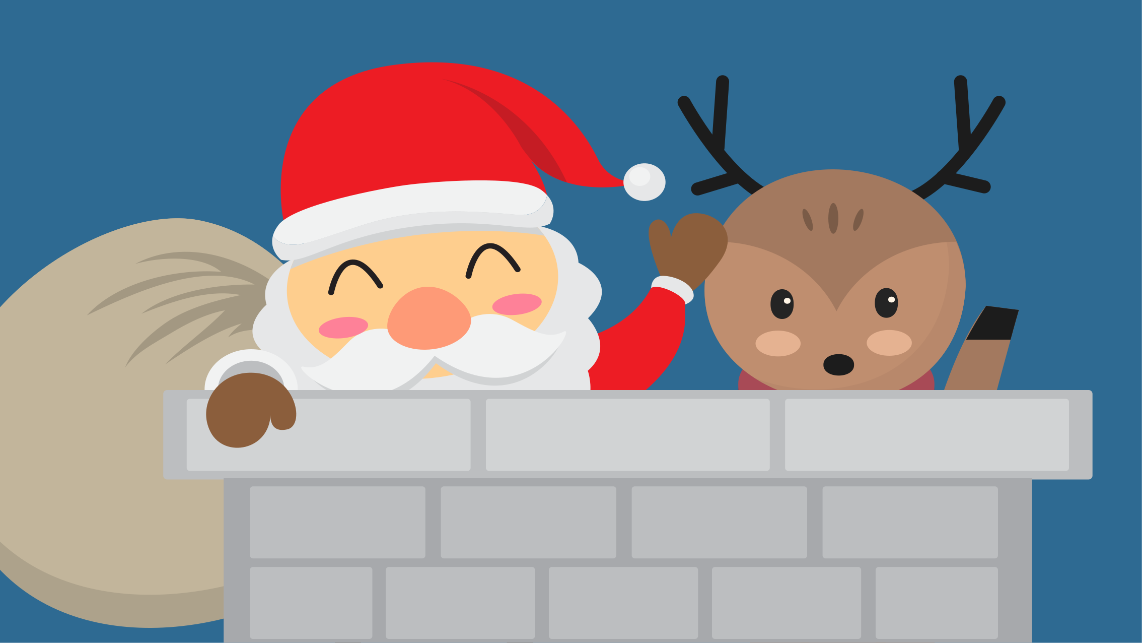 Alfombra vinílica navidad alegre escena de santa - TenVinilo