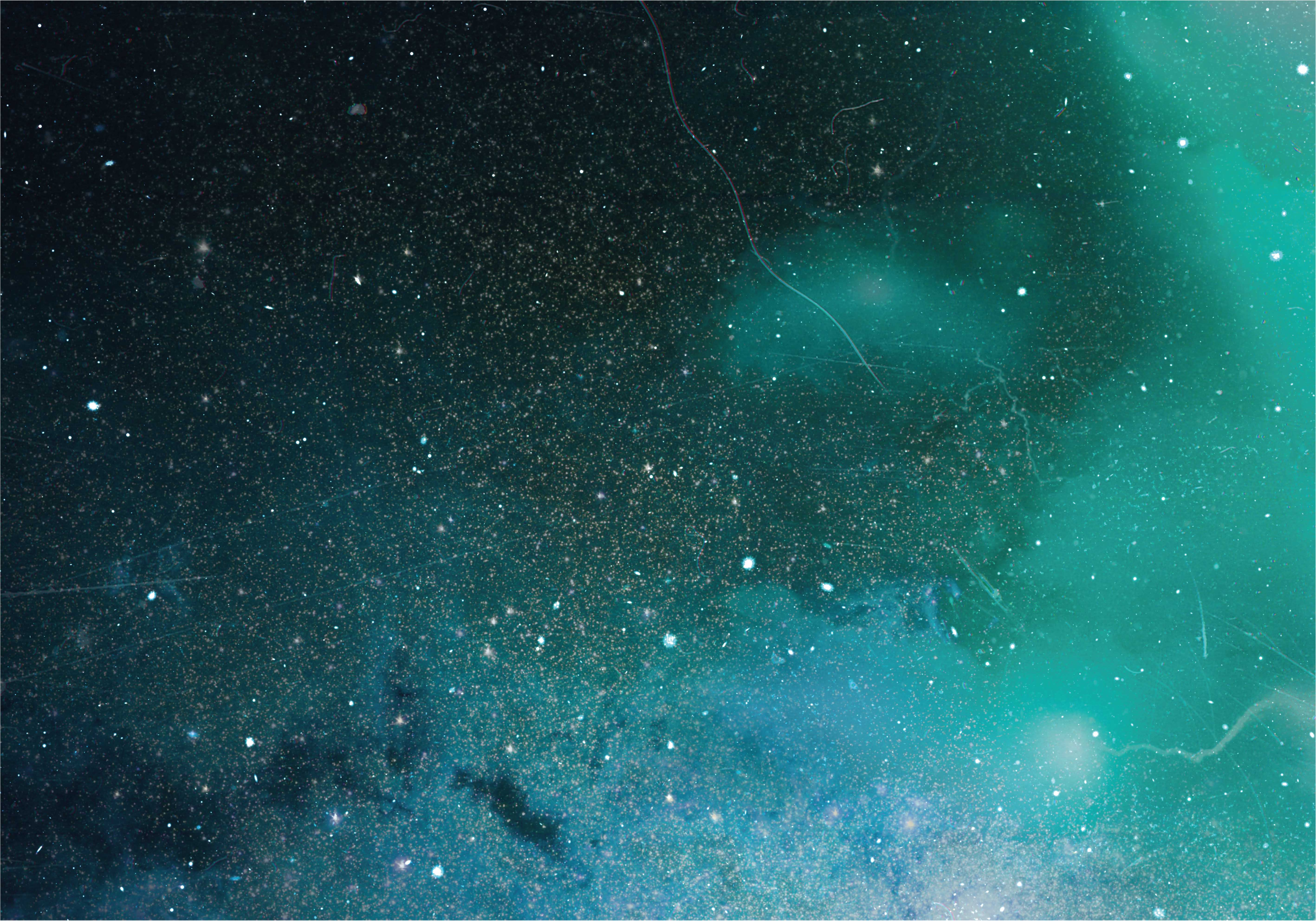 Alfombra vinílica naturaleza Lluvia de meteoritos azul y verde - TenVinilo