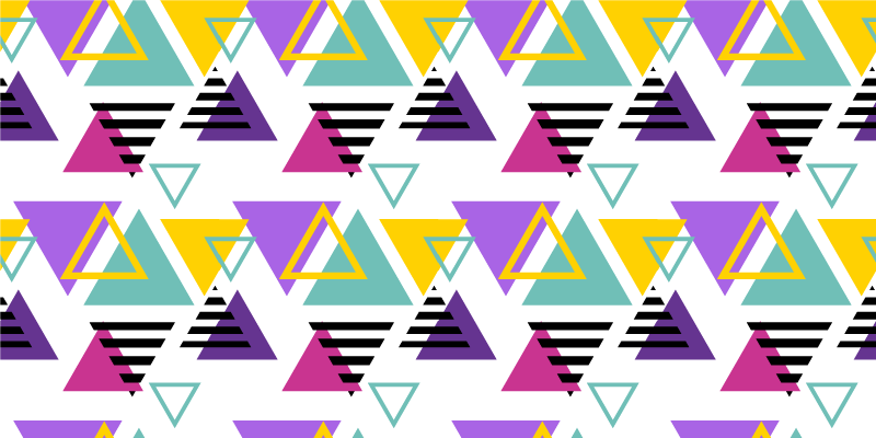 Alfombra vinílica geométrica arreglo triangular colorido - TenVinilo