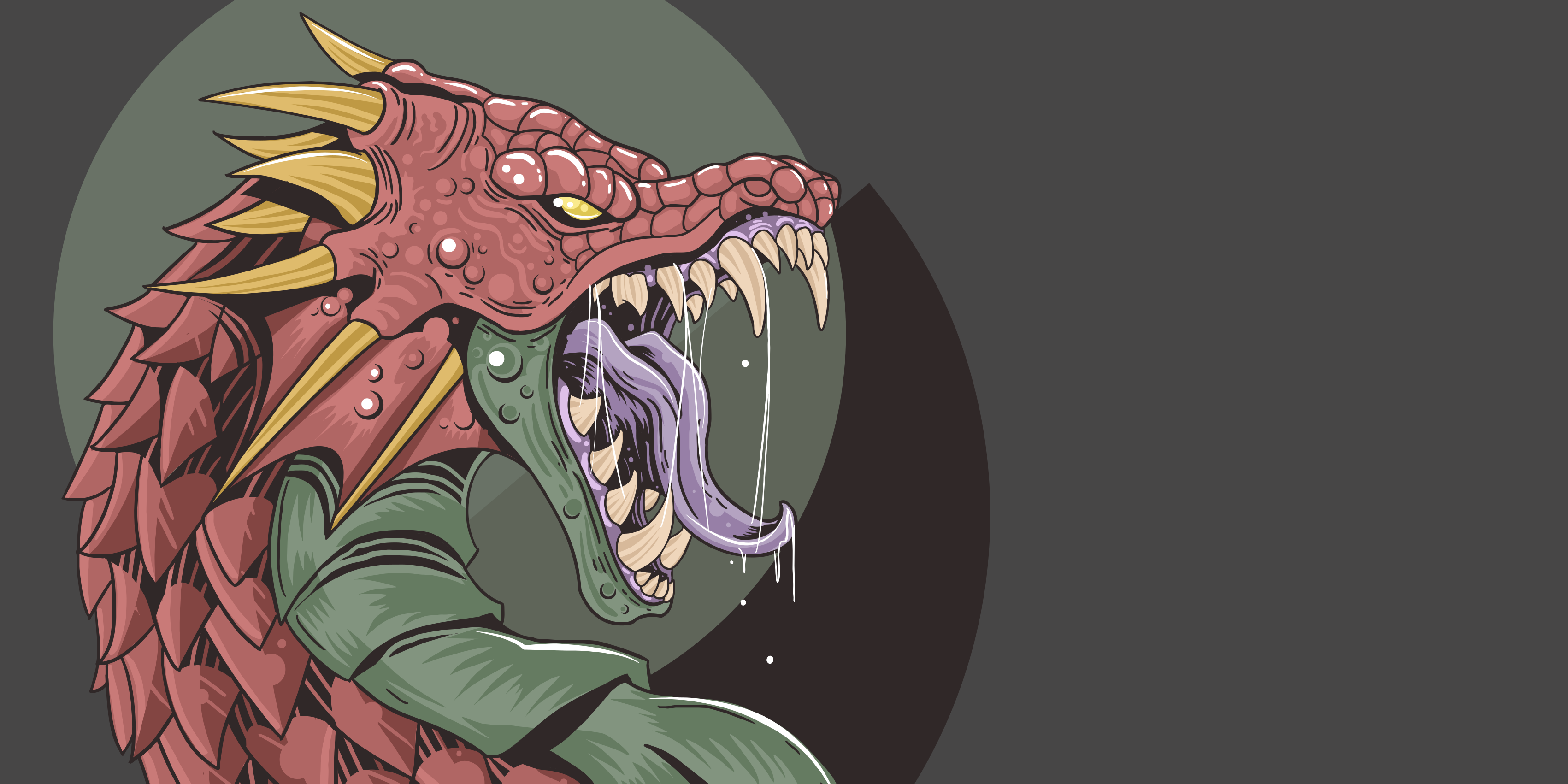 Alfombra vinílica juvenil ilustración de cabeza de dragón - TenVinilo