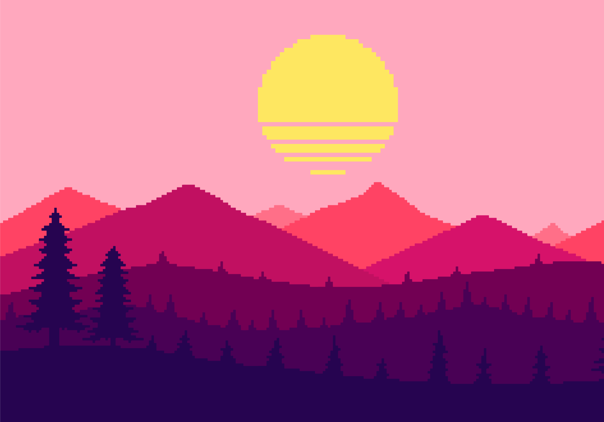 Alfombra vinílica naturaleza vista de montaña al atardecer - TenVinilo